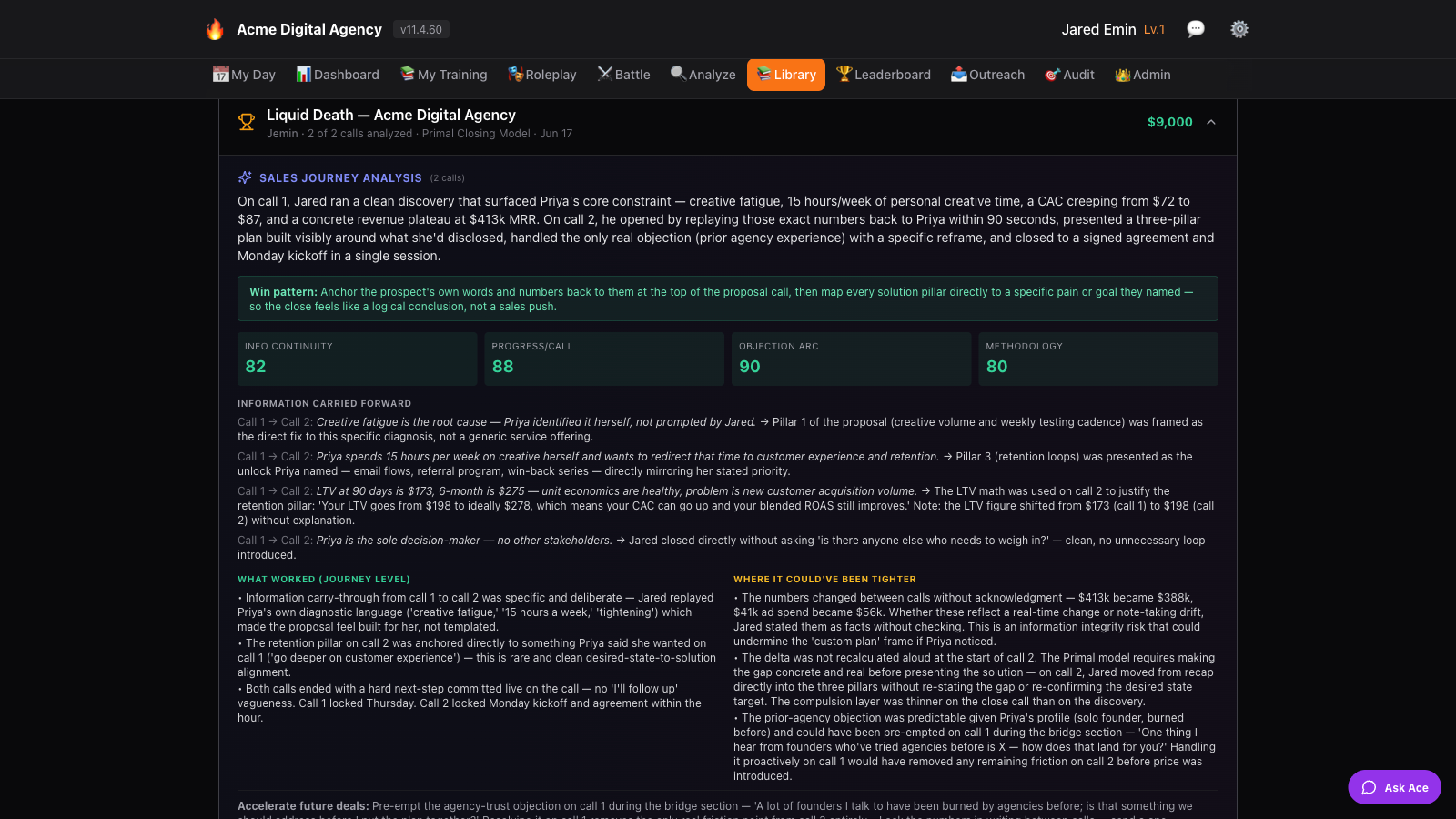 Learn from Wins (Won-Deal Analysis)